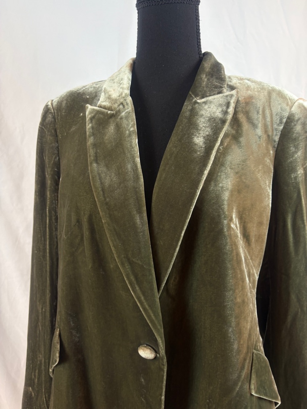 L'AGENCE Olive Velvet Single-Button Blazer - Picture 3 of 13
